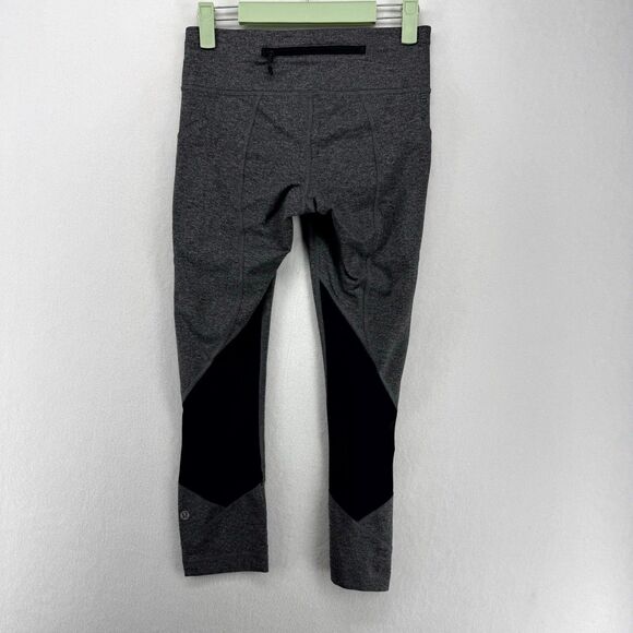 Lululemon Women's Pace‎ Rival Crop Leggings Gray 21' Size 4 - Picture 5 of 12